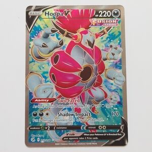 Pokemon Card Hoopa V 253/264 full art holo card , fusion strike